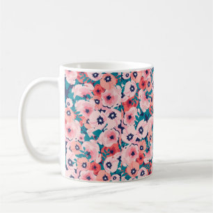 Taza De Café Ramo acuarela de flores patrón ininterrumpido