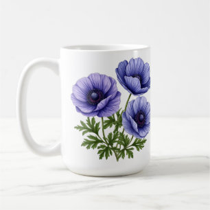 Taza De Café Ramo de Anémona Púrpura