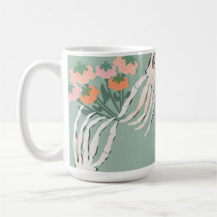 Taza De Café Ramo de Calabaza de Esqueleto Halloween 