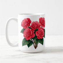 Ramo de Camelia Rosa Roja Brillante