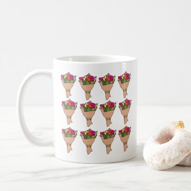 Taza De Café Ramo De Flores (Con donut)