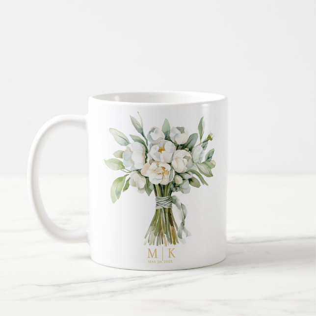 Taza De Café Ramo de flores de boda (Izquierda)
