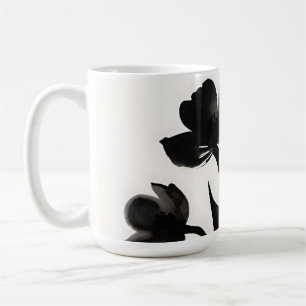 Taza De Café Ramo de flores de tinta negra