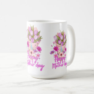 Taza De Café Ramo de flores del día de la madre feliz