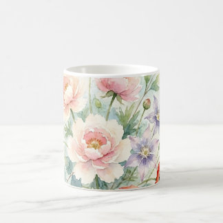 Taza De Café Ramo de flores silvestres de jardín de cottage acu