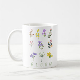 Taza De Café ramo de flores silvestres minimalista vintage flor