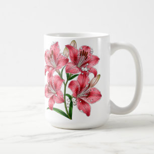 Taza De Café Ramo de Lirio Rosa