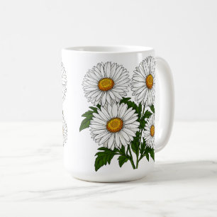 Taza De Café Ramo de margaritas blancas