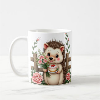 Taza De Café Ramo de novia erizo lindo regalo de novio boda