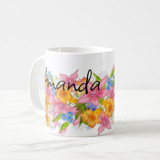 Taza De Café Ramo de primavera (Anverso izquierdo)