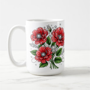 Taza De Café Ramo Floral Colorido