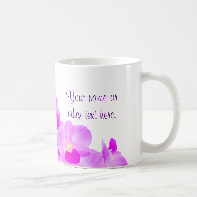 Taza De Café Ramo rosado de la orquídea (Derecha)