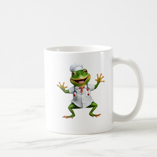 Taza De Café Rana 5 enfermera, rana, paramédico, sapo, Ai gener (Derecha)