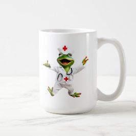 Taza De Café Rana 6 enfermera, rana, paramédico, sapo, Ai gener
