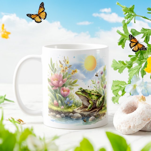 Taza De Café Rana acuarela de primavera - Mug infantil (Subido por el creador)