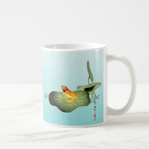 Taza De Café Rana amarilla en Lotus Leaf