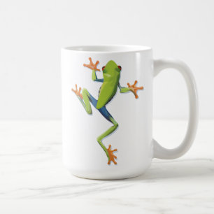 Taza De Café Rana arbórea anfibia verde