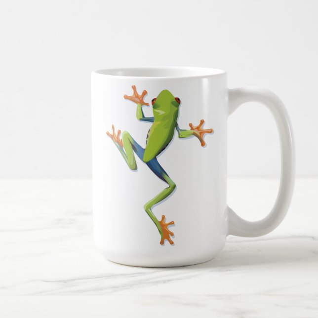 Taza De Café Rana arbórea anfibia verde (Derecha)