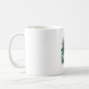 Taza De Café Rana Bonita Montando Tortuga Estanque Vintage Arte