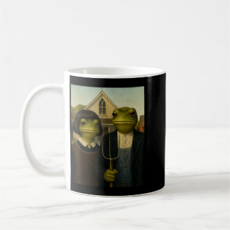 Taza De Café Rana con corte de pelo bob granja gótica estadouni