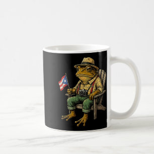 Taza De Café Rana coqui divertida bandera de puerto rico taino