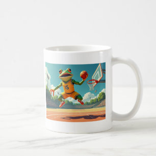 Taza De Café Rana de baloncesto Mugre de la mano izquierda