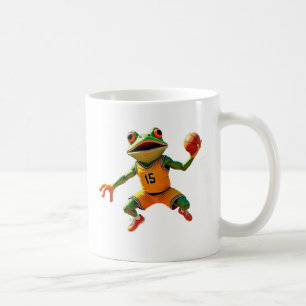 Taza De Café Rana de baloncesto Mugre de la mano izquierda