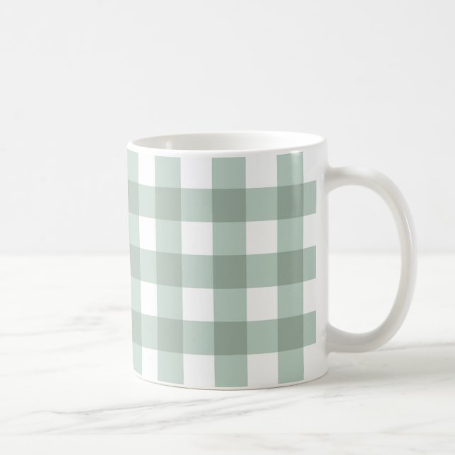 Taza De Café Rana de burbujas Gingham - aguijón verde de laurel (Derecha)