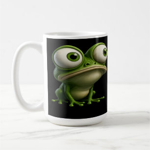 Taza De Café Rana de dibujos animados de ojos grandes