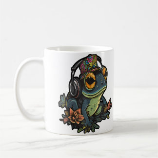 Taza De Café Rana de fiesta Dj Edm Festival Flora Rave