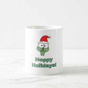 Taza De Café Rana de Navidades de Fiestas de Adormidera