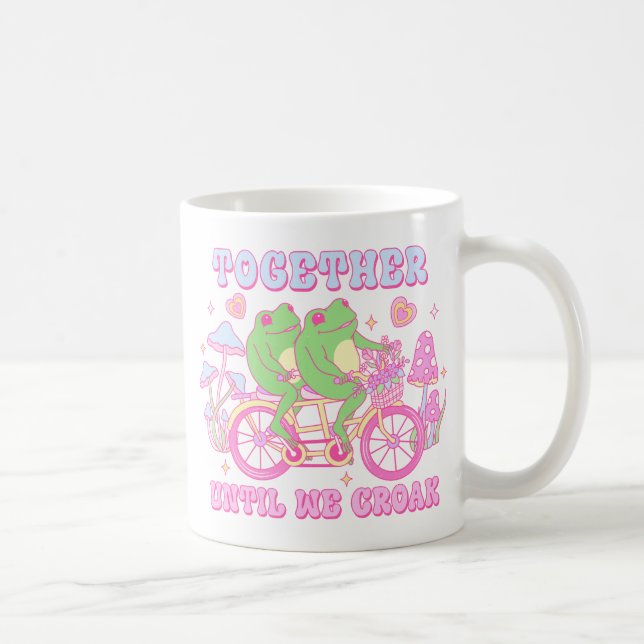 Taza De Café Rana De Pareja Cuta - Juntos Hasta Que Cruzamos (Derecha)