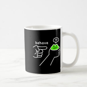 Taza De Café Rana Deshonesta Rana Divertida Meme Comportarse No
