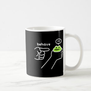 Taza De Café Rana Deshonesta Rana Divertida Meme Comportarse No