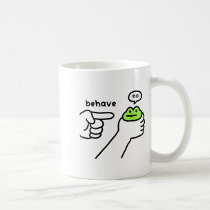 Taza De Café Rana Deshonesta Rana Divertida Meme Comportarse No