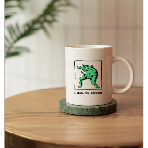 Taza De Café Rana Divertida con Cuchillo – Meme "Discrepo"