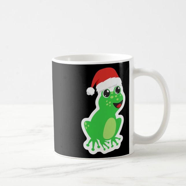 Taza De Café Rana Divertida Con Sombrero Santa Para Navidades R (Derecha)