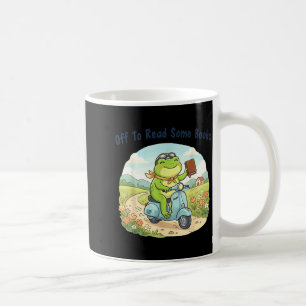 Taza De Café Rana divertida meme se va a leer algunos libros am