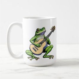 Taza De Café Rana divertida tocando guitarra personalizada