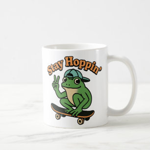 Taza De Café Rana En Skateboard