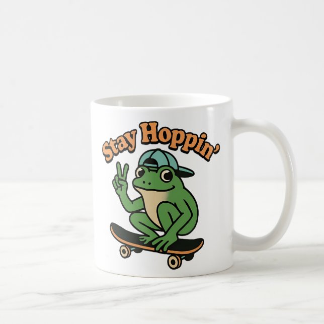 Taza De Café Rana En Skateboard (Derecha)