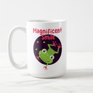 Taza De Café Rana feliz sonriente divertida kawaii linda