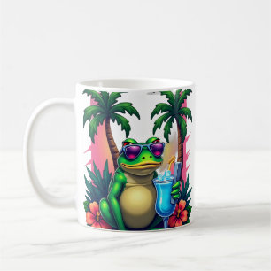Taza De Café Rana Grumpy Y2K Vaporwave Tropical Retro Años 2000