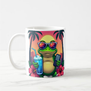 Taza De Café Rana Gruñona Y2K Vaporwave Tropical Retro 2002 Fli