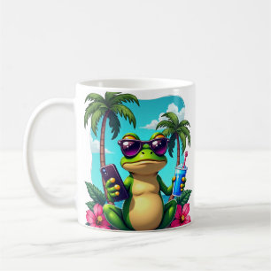 Taza De Café Rana Gruñona Y2K Vaporwave Tropical Retro Juegos