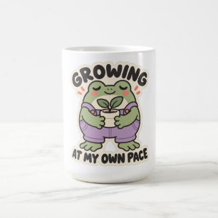 Taza De Café Rana jardinera que crece a su propio ritmo