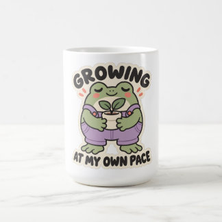 Taza De Café Rana jardinera que crece a su propio ritmo