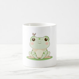 Taza De Café Rana Kawaii con Diseño de Naturaleza Llena de Mari