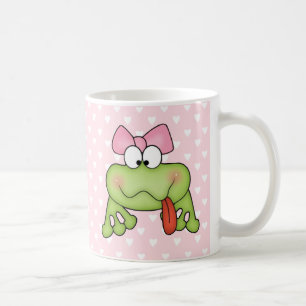 Taza De Café Rana linda del chica de Toadally