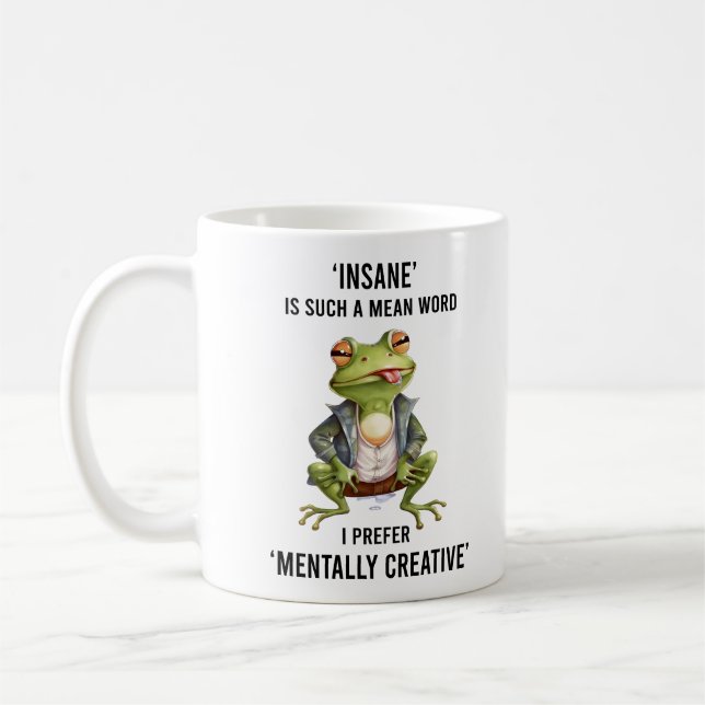 Taza De Café Rana loca divertida diciendo (Izquierda)